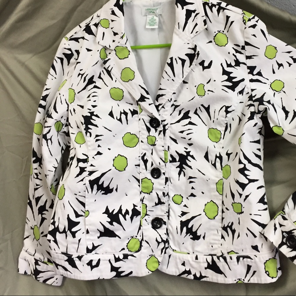 Laura Ashley White flowers casual Medium Petite Jacket